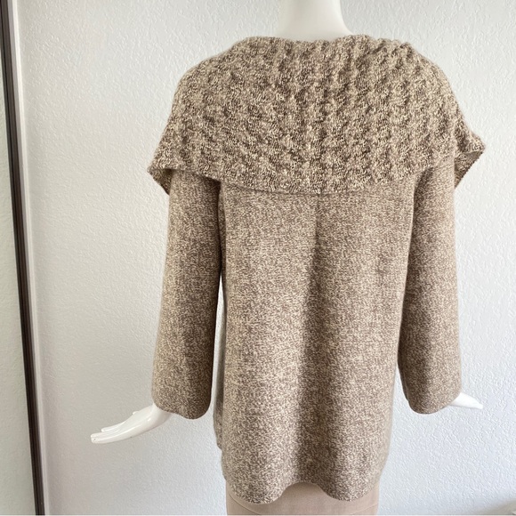 Nordstrom Tan cashmere Sweater with Textured Collar - Picture 3 of 11